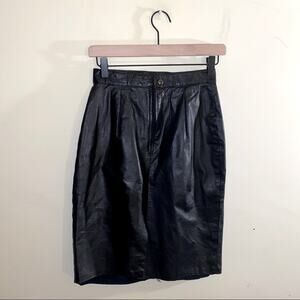 VNTG LA REDOUTE leather midi skirt 8